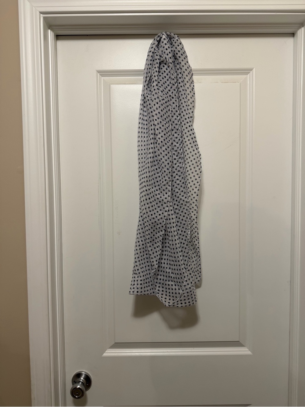 Light Gray Polka Dot Scarf - Versatile Women's Wrap